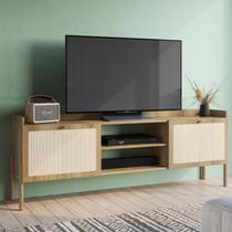 Rack para TV até 65 Polegadas 2 Portas 183cm Palhinha Pé Madeira Oslo Rack para TV até 65 Polegadas 2 Portas 183cm Palhinha Pé Madeira Oslo