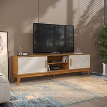 Rack para Tv Até 65 Polegadas 2 Portas com Puxador em Madeira Maciça Domus 180cm Retrô Rack para Tv Até 65 Polegadas 2 Portas com Puxador em Madeira Maciça Domus 180cm Retrô