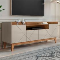 Rack para TV Até 65 Polegadas Andriely 4 Portas Off White/Cedro - Pnr Móveis