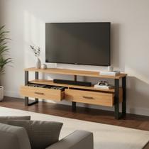 Rack para TV até 65 Polegadas Estilo Industrial 1,80m com 2 Gavetas 100% MDF Móvel na Caixa Rack para TV até 65 Polegadas Estilo Industrial 1,80m com 2 Gavetas 100% MDF Móvel na Caixa