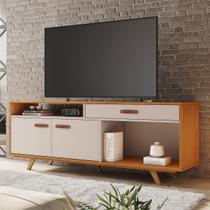 Rack para TV Até 65 Polegadas ímpar 2 Portas 1 Gaveta Cinamomo/Off White - Jcm Móveis Rack para TV Até 65 Polegadas ímpar 2 Portas 1 Gaveta Cinamomo/Off White - Jcm Móveis