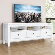 Rack para TV Até 65 Polegadas Indiana 3 Gavetas Branco - Henn