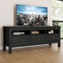 Rack para TV Até 65 Polegadas Indiana 3 Gavetas Preto - Henn