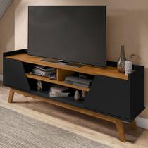 Rack para TV Até 65 Polegadas Mackenzie 2 Portas 1 Prateleira Preto Fosco/Nature - Pnr Móveis Rack para TV Até 65 Polegadas Mackenzie 2 Portas 1 Prateleira Preto Fosco/Nature - Pnr Móveis