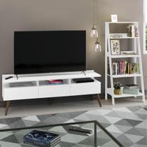 Rack para TV até 65 Polegadas Madesa Londres e Estante Escada - Branco Rack para TV até 65 Polegadas Madesa Londres e Estante Escada - Branco