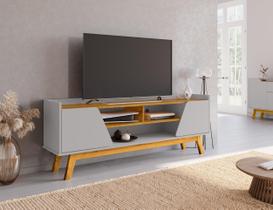 Rack para TV até 65 Polegadas MDF 160cm Pés em Madeira Maciça Turim 2 Portas 1 Prateleira