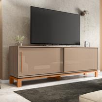 Rack para Tv até 65 Polegadas Portas com Textura Microrripada Pés Cavalete Mondrian 1.8