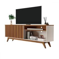 Rack Para TV até 65 Polegadas Ripado Off White Freijó Buriti