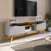 Rack para TV Até 65 Polegadas Romênia 2 Portas Off White/Naturalle - Pnr Móveis Rack para TV Até 65 Polegadas Romênia 2 Portas Off White/Naturalle - Pnr Móveis