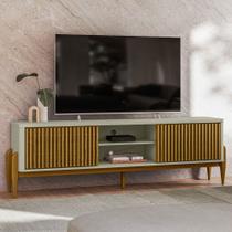 Rack para TV Até 65 Polegadas Sereno 2 Portas 1 Prateleira Off White/Cedro - Olivar Móveis