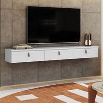 Rack para TV Até 65 Polegadas Suspenso Line 3 Portas Branco - Olivar Móveis