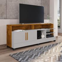 Rack para TV Até 65 Polegadas Taípe 2 Portas Off White/Naturalle - Móveis Bechara Rack para TV Até 65 Polegadas Taípe 2 Portas Off White/Naturalle - Móveis Bechara