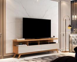 Rack Para TV Até 65 Polegadas Vivare 1.6 Wood Nature/Off White - JLAR Móveis