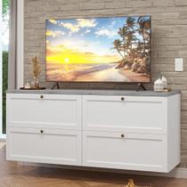 Rack para TV até 70 Polegadas 160cm 4 Gavetas Branco Vik Madesa 04