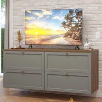Rack Para Tv Até 70 Polegadas 160cm 4 Gavetas Vik Madesa 04 Rustic-cinza