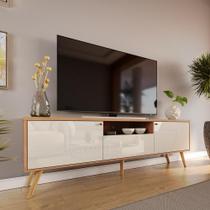 Rack Para Tv Até 70 Polegadas 2 Portas e 1 Gaveta Sevilla 1,83m Jequitibá/Off White Perolizado - Movelove