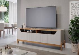 Rack para TV Até 70 Polegadas 4 Portas Moema MDF Off White/Naturale Permóbili Rack para TV Até 70 Polegadas 4 Portas Moema MDF Off White/Naturale Permóbili