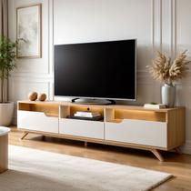 Rack para TV até 70 Polegadas com LED 200cm Pés em Madeira Maciça Diplomata Rack para TV até 70 Polegadas com LED 200cm Pés em Madeira Maciça Diplomata