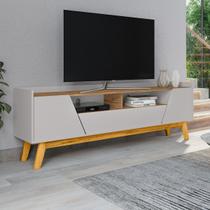 Rack para TV Até 70 Polegadas Florença 2 Portas 1 Gaveta Off White/Cinamomo - Móveis Bechara