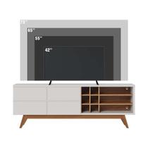 Rack para TV ate 70 Polegadas Isabel Off-White Matte Freijo