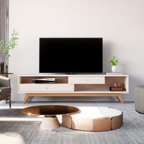 Rack para TV Até 70 Polegadas Jb 5232 2 Gavetas Off White - Jb Bechara