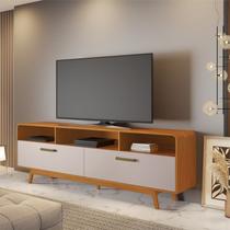 Rack para TV até 70 Polegadas MDF 200cm Pés em Madeira Maciça Cristal Candian X41Cm