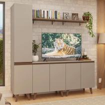 Rack para TV até 70 Polegadas + Prateleira 200cm Crema Nice Madesa 02 Rack para TV até 70 Polegadas + Prateleira 200cm Crema Nice Madesa 02