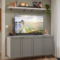 Rack para TV até 70 Polegadas + Prateleiras 160cm Vik Madesa 05 B