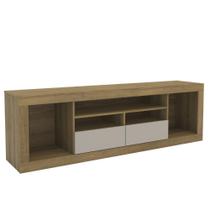 Rack para TV até 72 Polegadas 2 Gavetas 4 Nichos Panamá Cor Marrom/Arenas - Mademóvel Rack para TV até 72 Polegadas 2 Gavetas 4 Nichos Panamá Cor Marrom/Arenas - Mademóvel