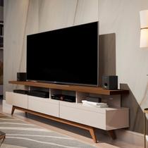 Rack para TV até 72 Polegadas MDF 180cm Pés em Madeira Maciça Vivare