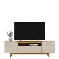 Rack Para Tv Até 75 0,60 x 1,80 Corby-Tauari-Off White Brilho-EdeCasaMoveis Rack Para Tv Até 75 0,60 x 1,80 Corby-Tauari-Off White Brilho-EdeCasaMoveis
