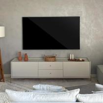 Rack para TV Até 75" 2 Gavetas 2 Portas Jasper 185 cm - Off White Fosco c/ Dourado Rack para TV Até 75" 2 Gavetas 2 Portas Jasper 185 cm - Off White Fosco c/ Dourado
