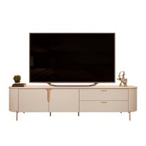 Rack para TV até 75" 2 Portas 2 Gavetas 100% MDF com Pés Metálicos Caribe - Dj Móveis