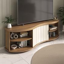 Rack para TV Até 75' Magnum 1 Porta Ripada Carvalho/Off White/Menta - Artely