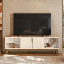 Rack para TV até 75 Polegadas 183cm Campinas Bege Off White/Canela Rack para TV até 75 Polegadas 183cm Campinas Bege Off White/Canela
