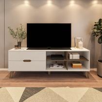 Rack para TV até 75 Polegadas 2 Gavetas Verona Bege Off White/Pinho Rack para TV até 75 Polegadas 2 Gavetas Verona Bege Off White/Pinho