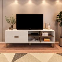 Rack para TV até 75 Polegadas 2 Gavetas Verona Bege Off White/Pinho Rack para TV até 75 Polegadas 2 Gavetas Verona Bege Off White/Pinho