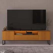 Rack Para TV até 75 Polegadas 2,00m com LED 2 Portas 1 Gaveta Pés de Aço Estilo Industrial Lume