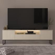 Rack Para TV até 75 Polegadas 2,00m com LED 2 Portas 1 Gaveta Pés de Aço Estilo Industrial Lume Rack Para TV até 75 Polegadas 2,00m com LED 2 Portas 1 Gaveta Pés de Aço Estilo Industrial Lume