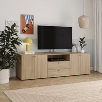 Rack para TV até 75 Polegadas 210cm 75 Polegas Modular 3 Módulos 4 Portas 2 Gavetas Frame CabeCasa MadeiraOriginals