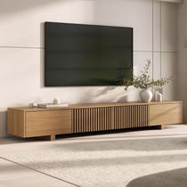 Rack para Tv até 75 Polegadas 210cm Portas Ripadas Aruá CabeCasa MadeiraOriginals