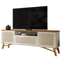 Rack para TV até 75 Polegadas 3 Portas Off white Cedro