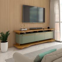 Rack para TV Até 75 Polegadas Aracaju 3 Portas Naturalle/Pistache - Panorama Móveis