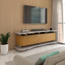 Rack para TV Até 75 Polegadas Aracaju 3 Portas Off White/Naturalle Fresado - Panorama Móveis