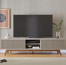 Rack para TV até 75 Polegadas com Detalhe Ripado 220cm Colibri Rack para TV até 75 Polegadas com Detalhe Ripado 220cm Colibri