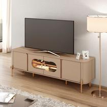 Rack para TV até 75 Polegadas com LED 180cm Bordas Arredondadas Juquehy Marrom Fendi/Freijó Rack para TV até 75 Polegadas com LED 180cm Bordas Arredondadas Juquehy Marrom Fendi/Freijó