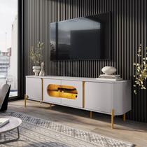 Rack para TV até 75 Polegadas com LED 180cm Bordas Arredondadas Juquehy