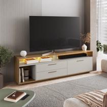 Rack para TV até 75 Polegadas com LED 200cm Reims Sala de Estar Marrom Arenas/Mel Rack para TV até 75 Polegadas com LED 200cm Reims Sala de Estar Marrom Arenas/Mel