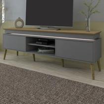 Rack Para Tv Até 75 Polegadas Com Led Lumina 2 Portas Carvalho/grafite - Artely - Artely Móveis