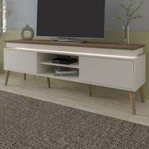Rack para TV Até 75 Polegadas com Led Lumina 2 Portas Pinho/Off White - Artely
